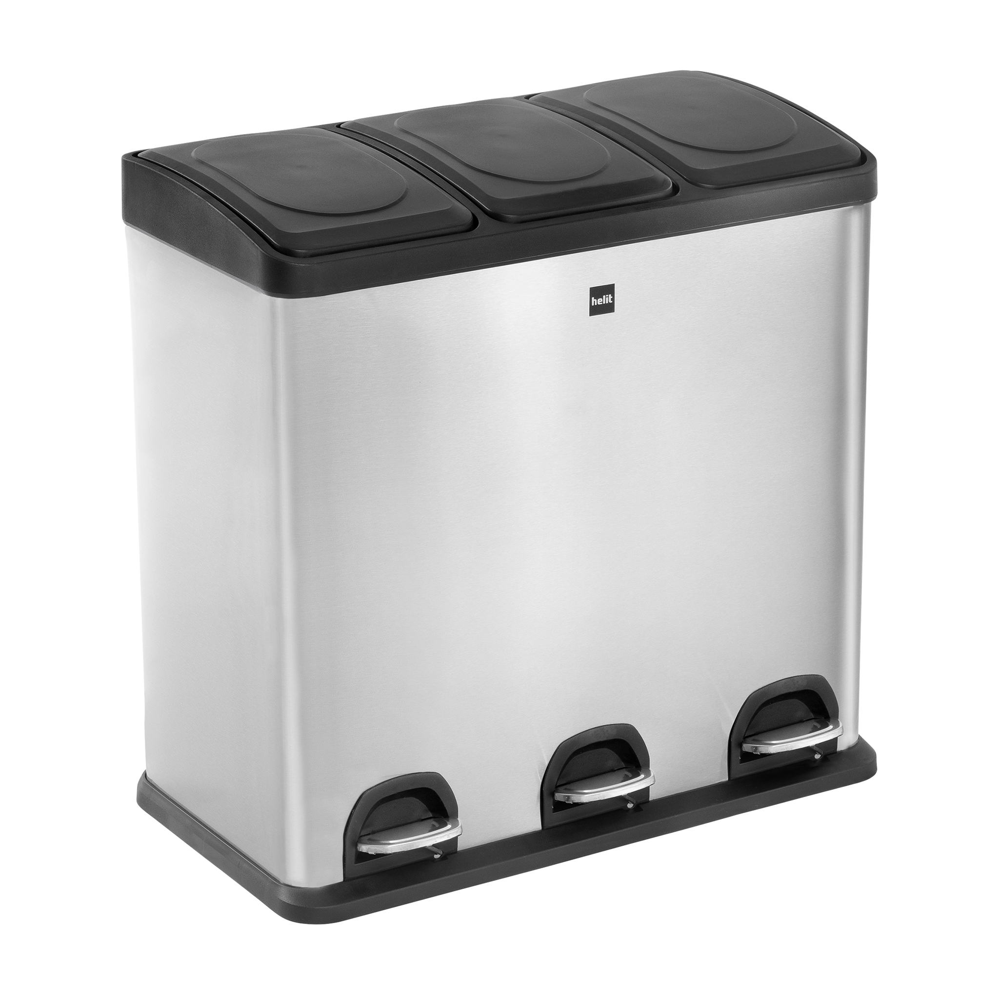 Mülltrennsystem 3 x 20L "the seperator" - Edelstahl, 3 x 20 Liter - Edelstahl - drei separate Fächer