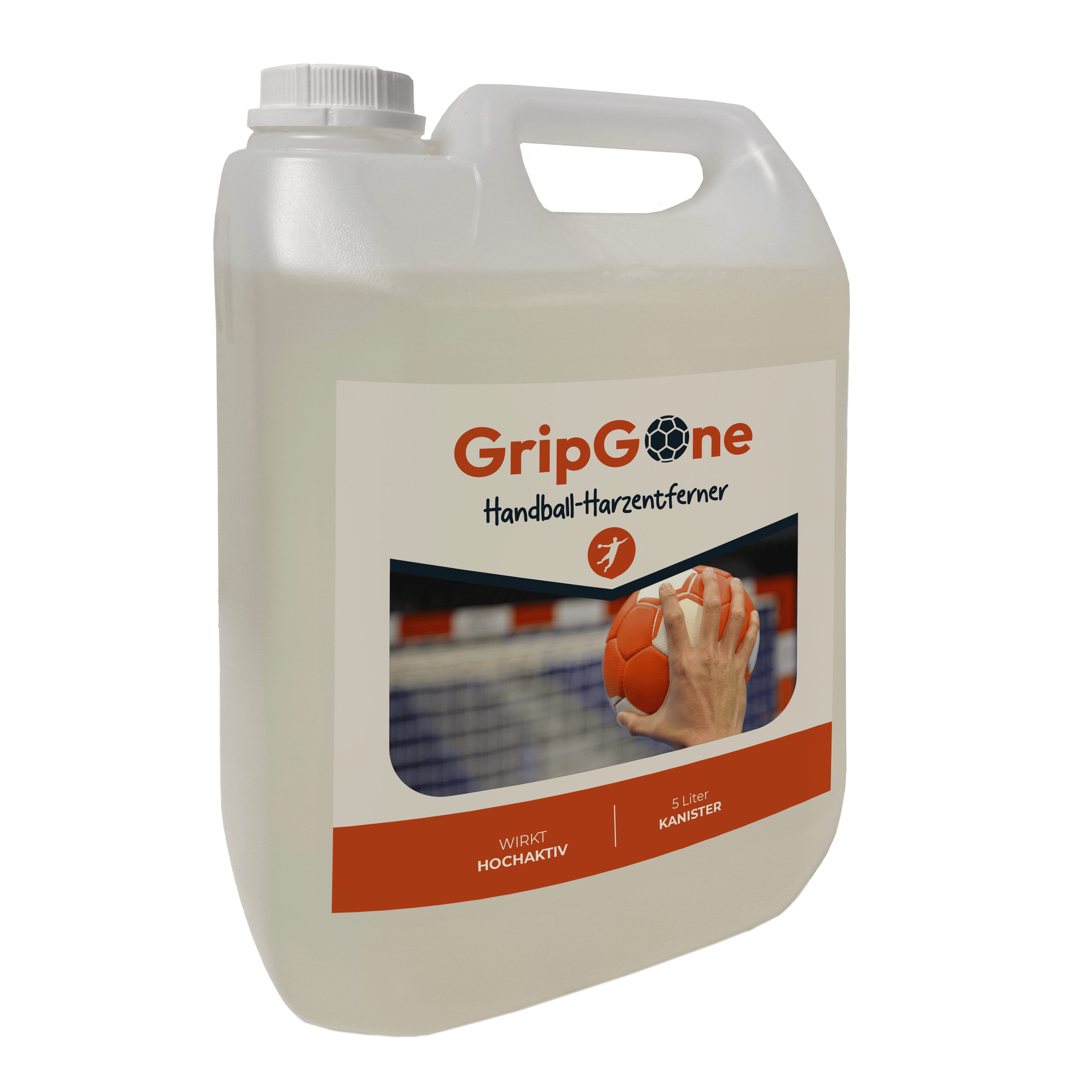 GripGone Handball-Harzentferner, 5 Liter Kanister, Effektiver Reiniger für Sporthallen und mehr
