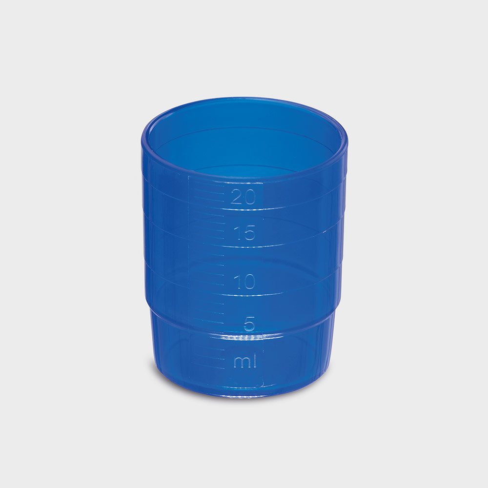 Melipul Mehrweg-Medikamentenbecher blau, 25ml, 60Stück / Packung