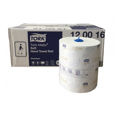 Tork Matic Premium Soft H1 Rollenhandtuch 2-lagig, 6 Rollen, Außenabrollung, weiß, 21 cm x 120 m