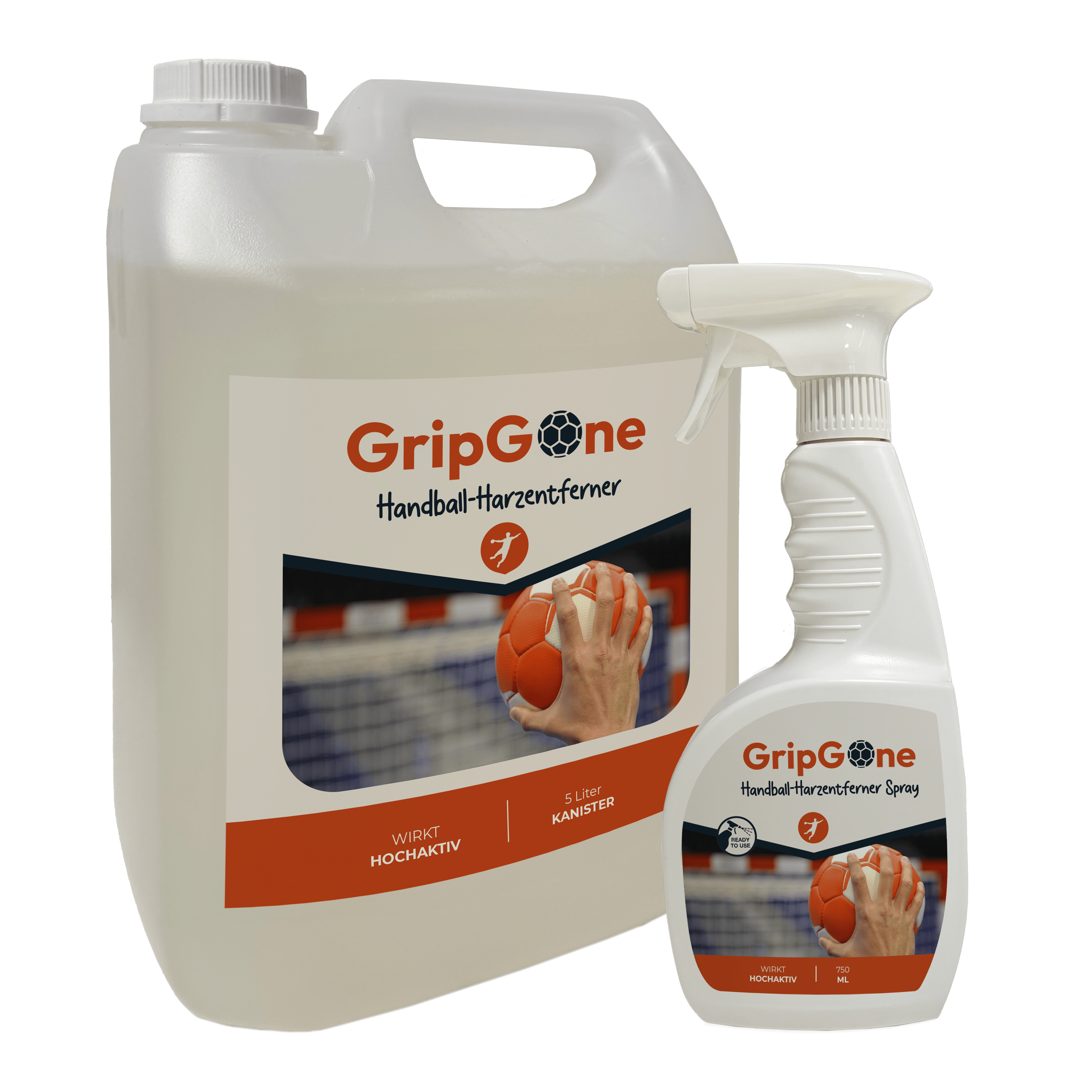 GripGone Handball-Harzentferner, 5 Liter Kanister, Effektiver Reiniger für Sporthallen und mehr