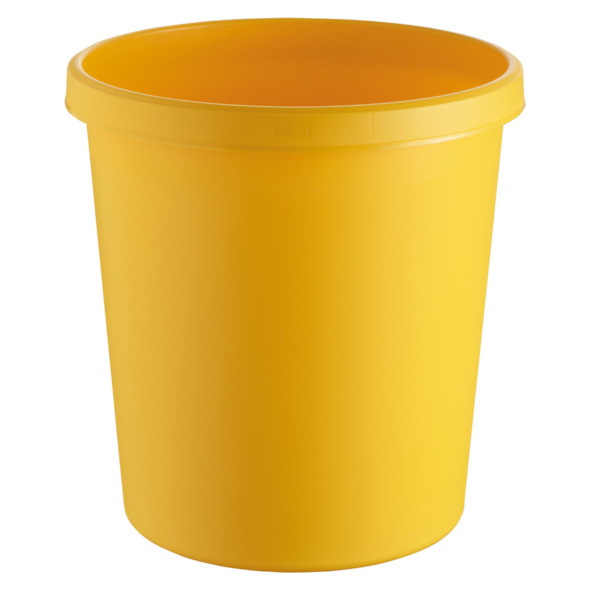 Papierkorb rund, Kunststoff, gelb, 18 Liter