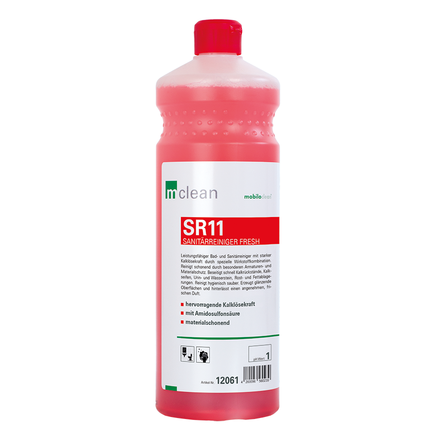 mclean SR11 Sanitärreiniger Fresh, 1 Liter Flasche, 12 Flaschen/Karton