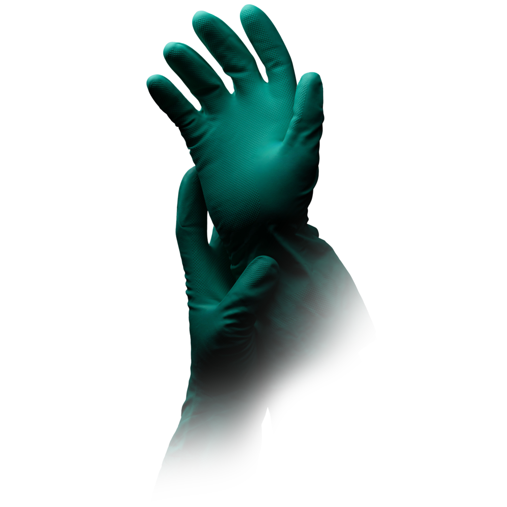 Clean-Expert – Nitril, grün, Gr. L (8-9), Chemikalienschutzhandschuh, 320 mm, 1 Paar