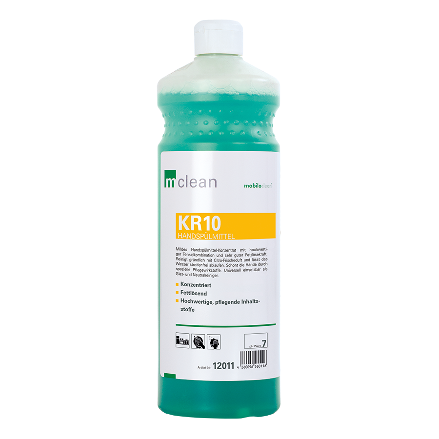 mclean KR10 Handspülmittel grün, 1 Liter, Spülmittel-Konzentrat, 12 Flaschen/Karton