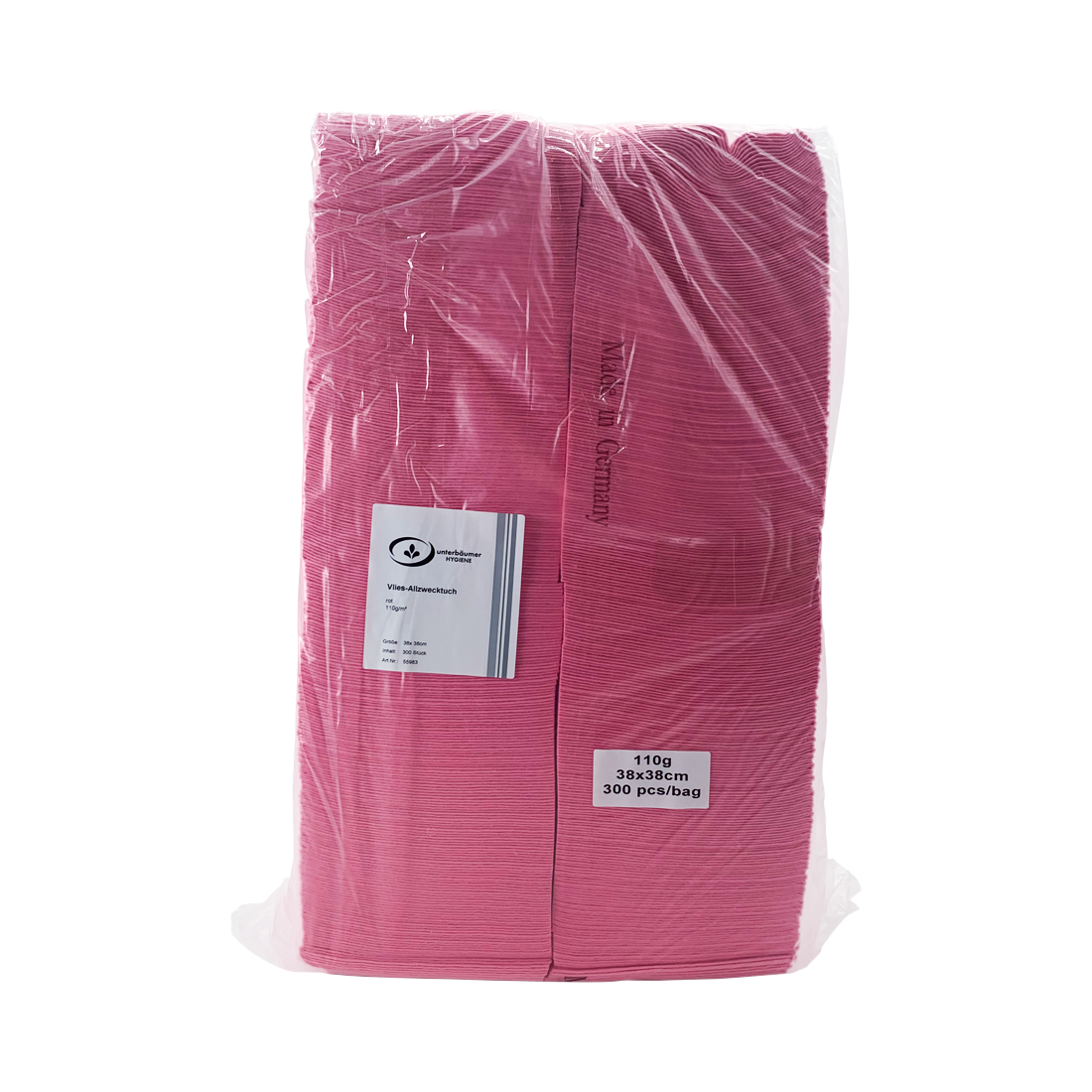 Vlies-Allzwecktuch ca. 110g/m², 300 Stück/Karton, rosa, 38 x 38 cm