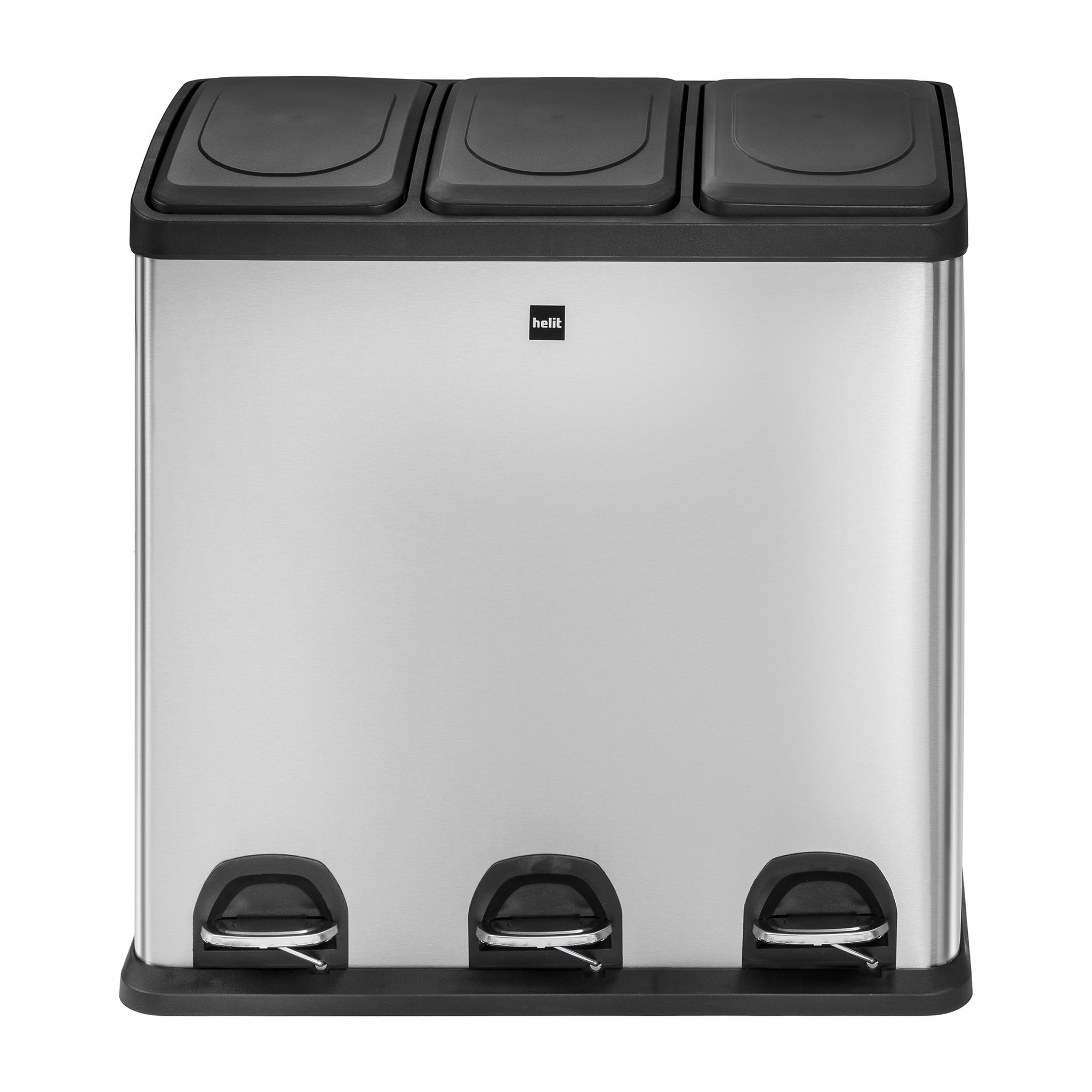 Mülltrennsystem 3 x 20L "the seperator" - Edelstahl, 3 x 20 Liter - Edelstahl - drei separate Fächer