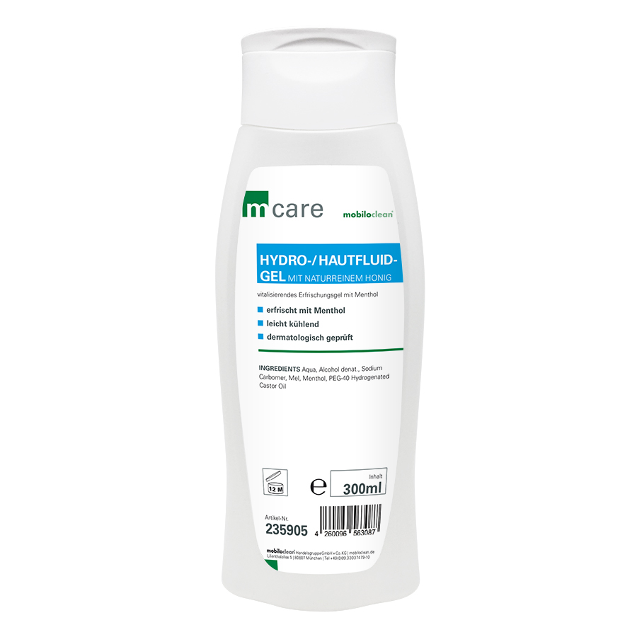 mcare Hydro- und Hautfluidgel, mit naturreinem Honig, 300 ml Flasche, 20 Flaschen/Karton