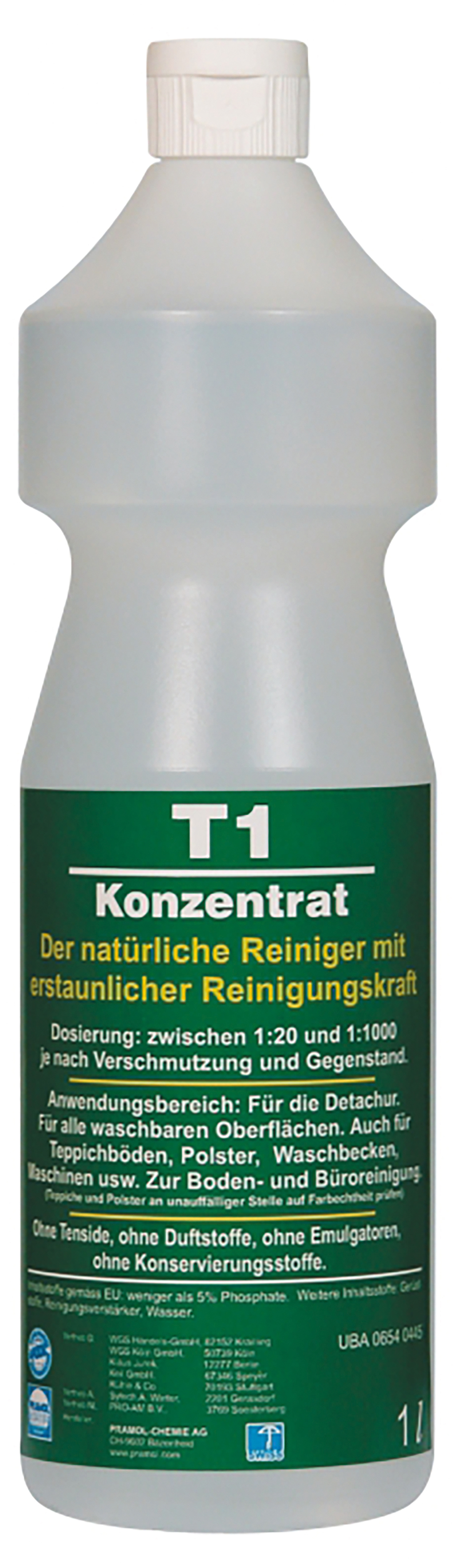 T1 Konzentrat, tensidfreier Reiniger, 1 Flasche, 1 Liter