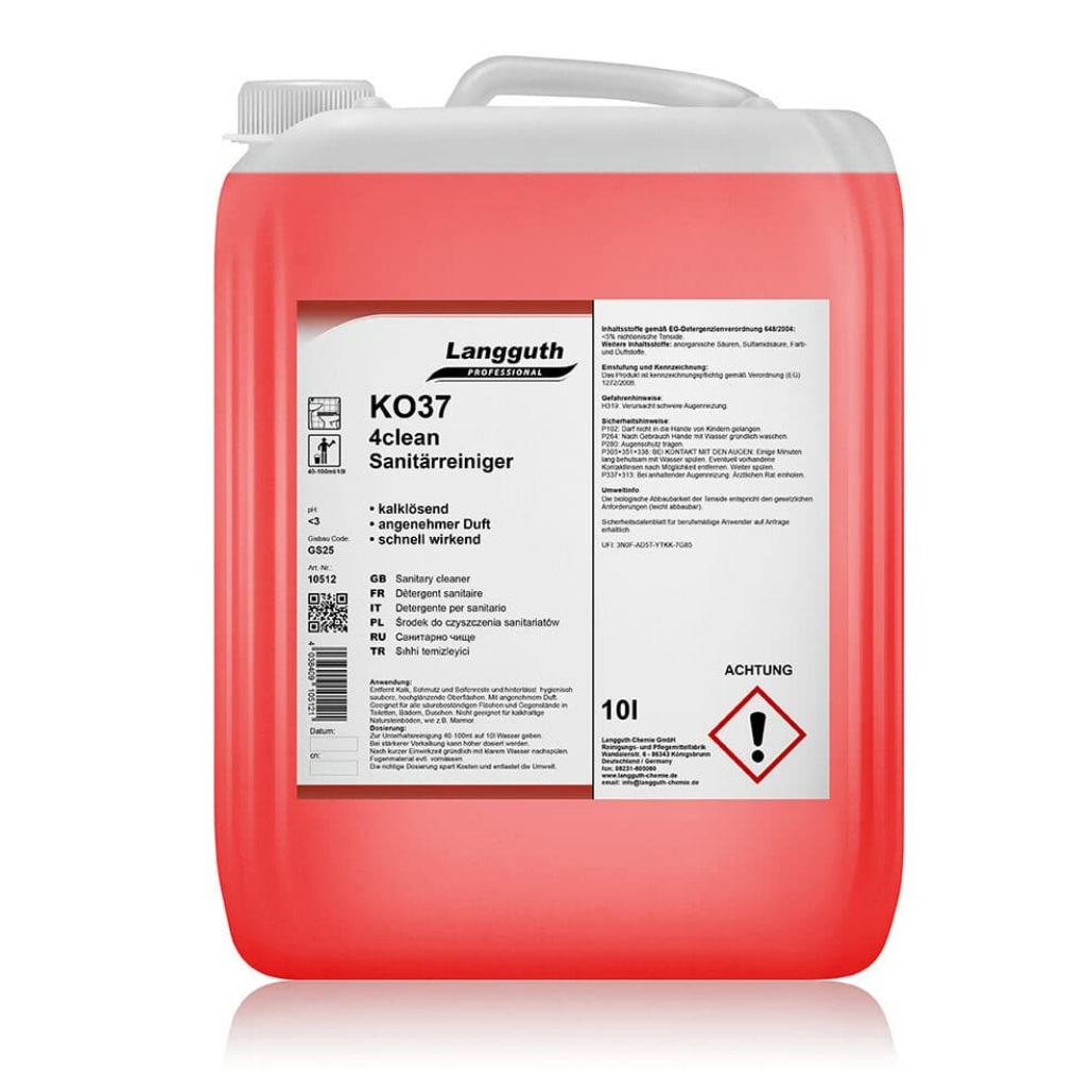 Langguth KO37 4clean Sanitärreiniger, 10 Liter Kanister