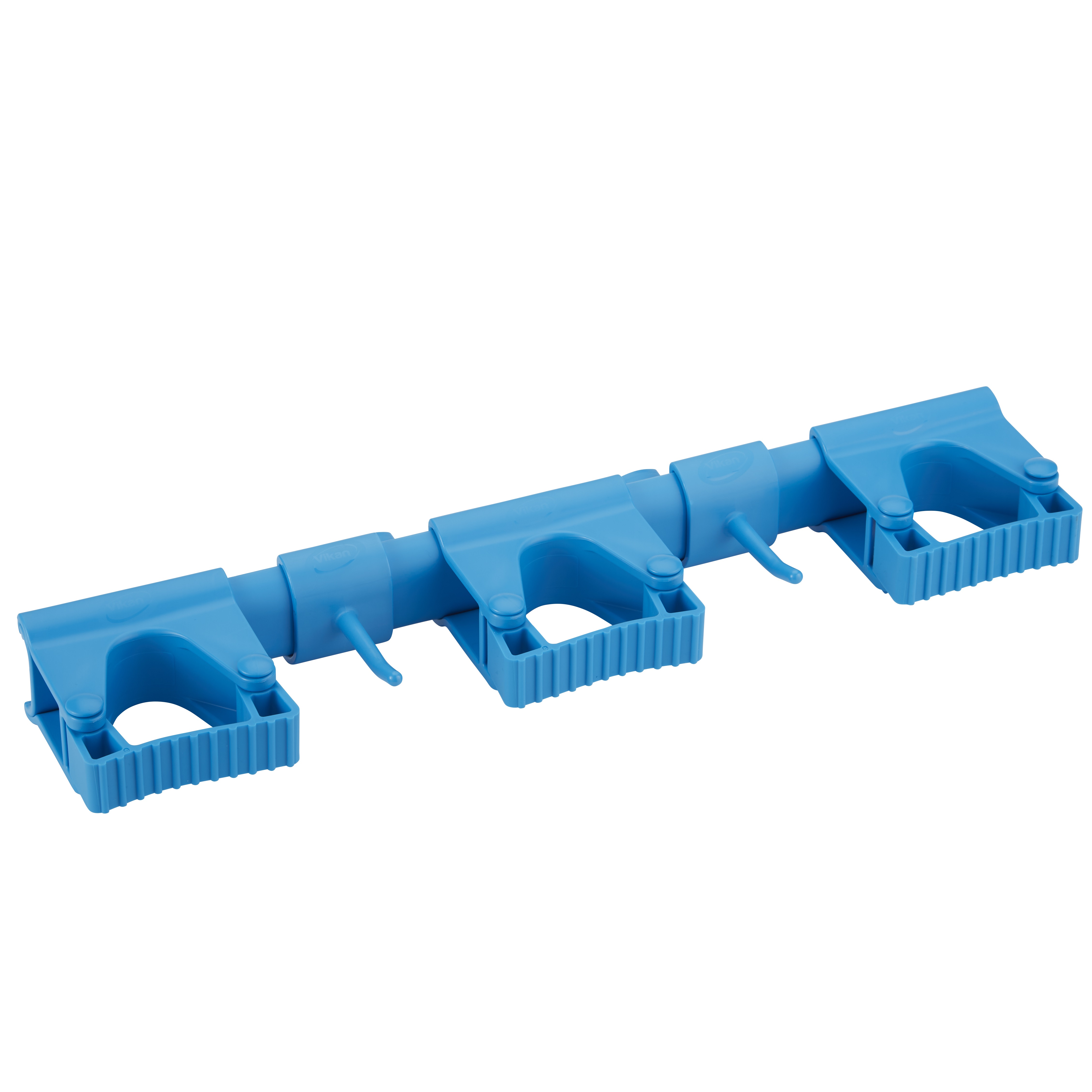 Vikan hygienisches Hi-Flex-Wandhalterungssystem, inkl. 3 Stielhalter & 2 Haken, 420 mm, blau