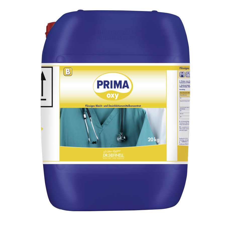 Dr. Schnell Prima Oxy, Flüssiges Bleich- und Desinfektionsmittelkonzentrat, 20 kg Kanister
