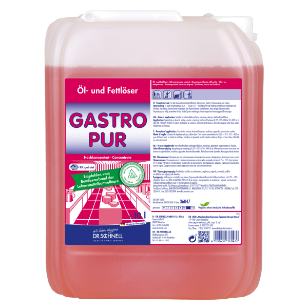 Dr. Schnell Gastro Pur, Öl- und Fettlöser, 10 kg Kanister 