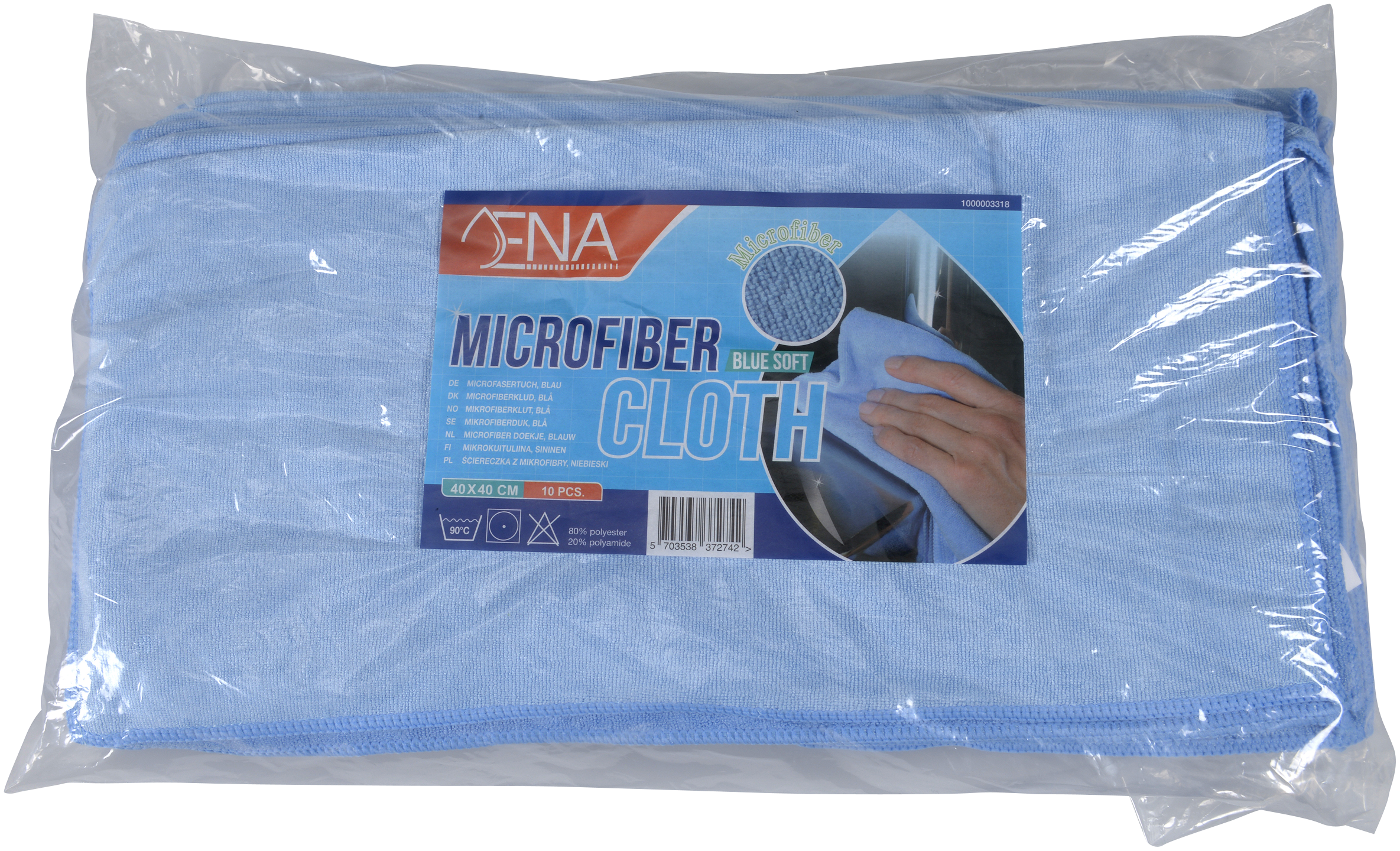 Microfasertuch Premium, ENA Soft, blau, 40 x 40 cm, 375 g/m², 10 Stück/Packung