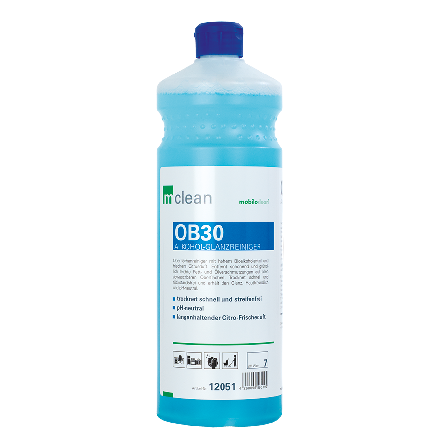 mclean OB30 Alkohol-Glanzreiniger, 1 Liter Flasche, 12 Flaschen/Karton