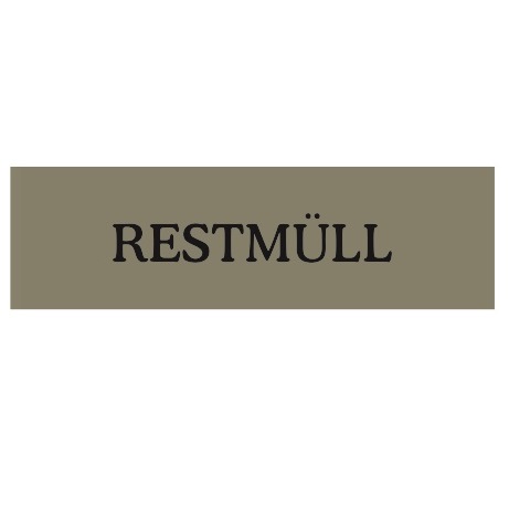 novocal Wertstoffaufkleber groß - Restmüll (grau), 130 x 130 mm (BxH)