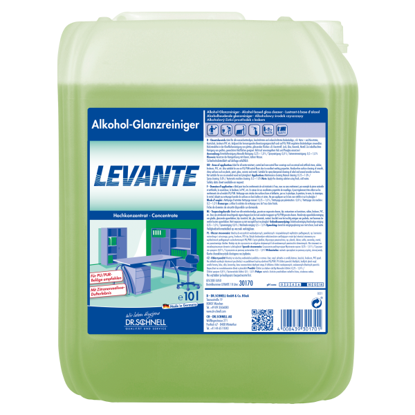 Dr. Schnell Levante, Alkohol-Glanzreiniger, 10 Liter Kanister