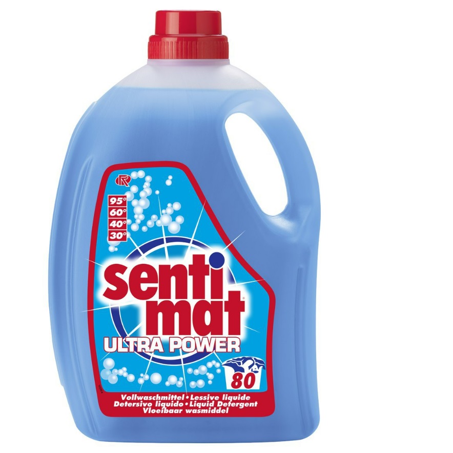 Sentimat Ultra Power, flüssiges Vollwaschmittel, für Bunt- und Weißwäsche, 4 Liter Henkelflasche