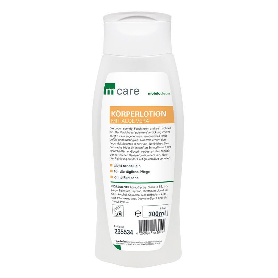 mcare Körperlotion mit Aloe Vera, 300 ml Flasche, 20 Flaschen/Karton