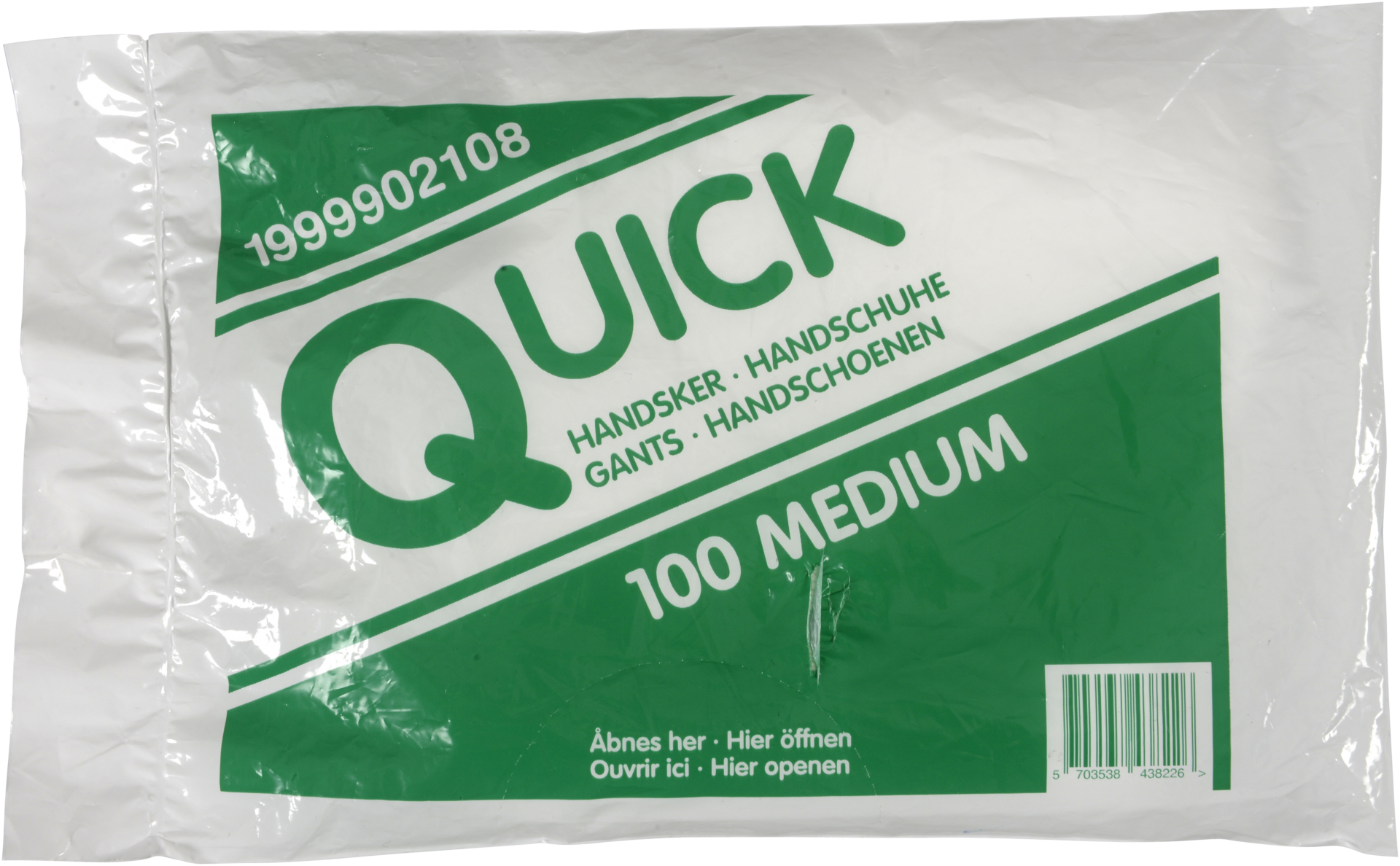 LDPE Einweghandschuh, Quick, Gr. M, transparent, latexfrei, 100 Stück/Packung