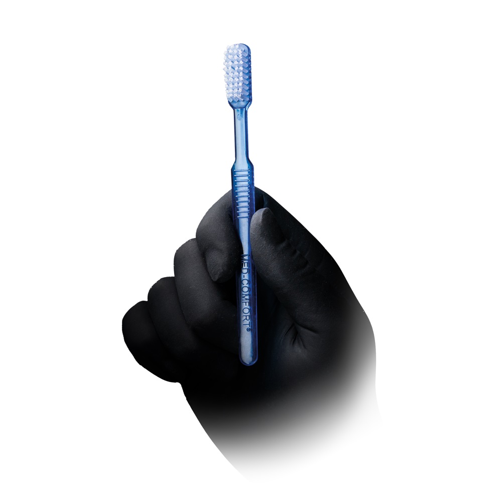Med-Comfort Dental PS Einmalzahnbürste ohne Zahnpasta, blau, 15 x 2,6 cm, 100 Stück/Packung