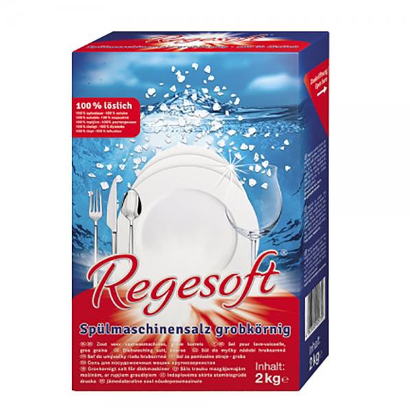 Regesoft Siede-Geschirrspülsalz, grob, Regeneriersalz, 6 Packungen / Karton, weiß, 6 x 2 kg