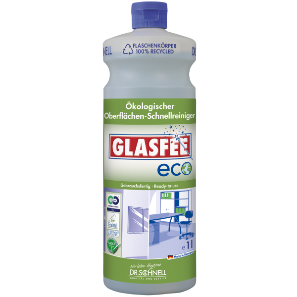 Dr. Schnell Glasfee Eco, Ökologischer Oberflächen-Schnellreiniger, 1 Liter Flasche 