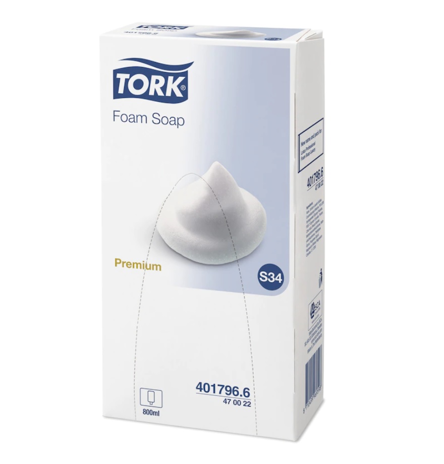 Tork Premium Schaumseife S34 - Schaumseifen System, parfümiert, pink, weißer Schaum, 6x800 ml