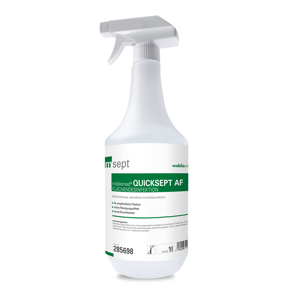 msept Quicksept AF, 1 Liter Sprühflasche, alkoholfreie Schnelldesinfektion, 8 Flaschen/Karton