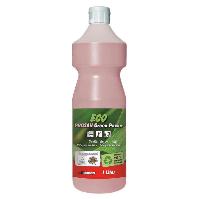 Pramol Eco PROSAN Green Power, 1 Liter Flasche ,  ökologischer Sanitärreiniger, 12 Flaschen/Karton