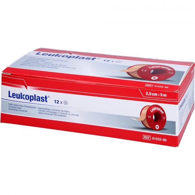 Leukoplast® Rollenpflaster ohne Schutzring, 2,50 cm x 5 m, hautfarben, 1 Rolle