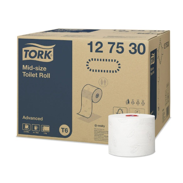Tork Toilettenpapier Compact Advanced, T6, weiß, 2-lagig, 27 Rollen/Karton