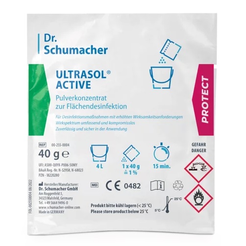 ULTRASOL® active Pulverkonzentrat zur  ,  Flächendesinfektion, 40g Beutel, 100 Beutel/Karton