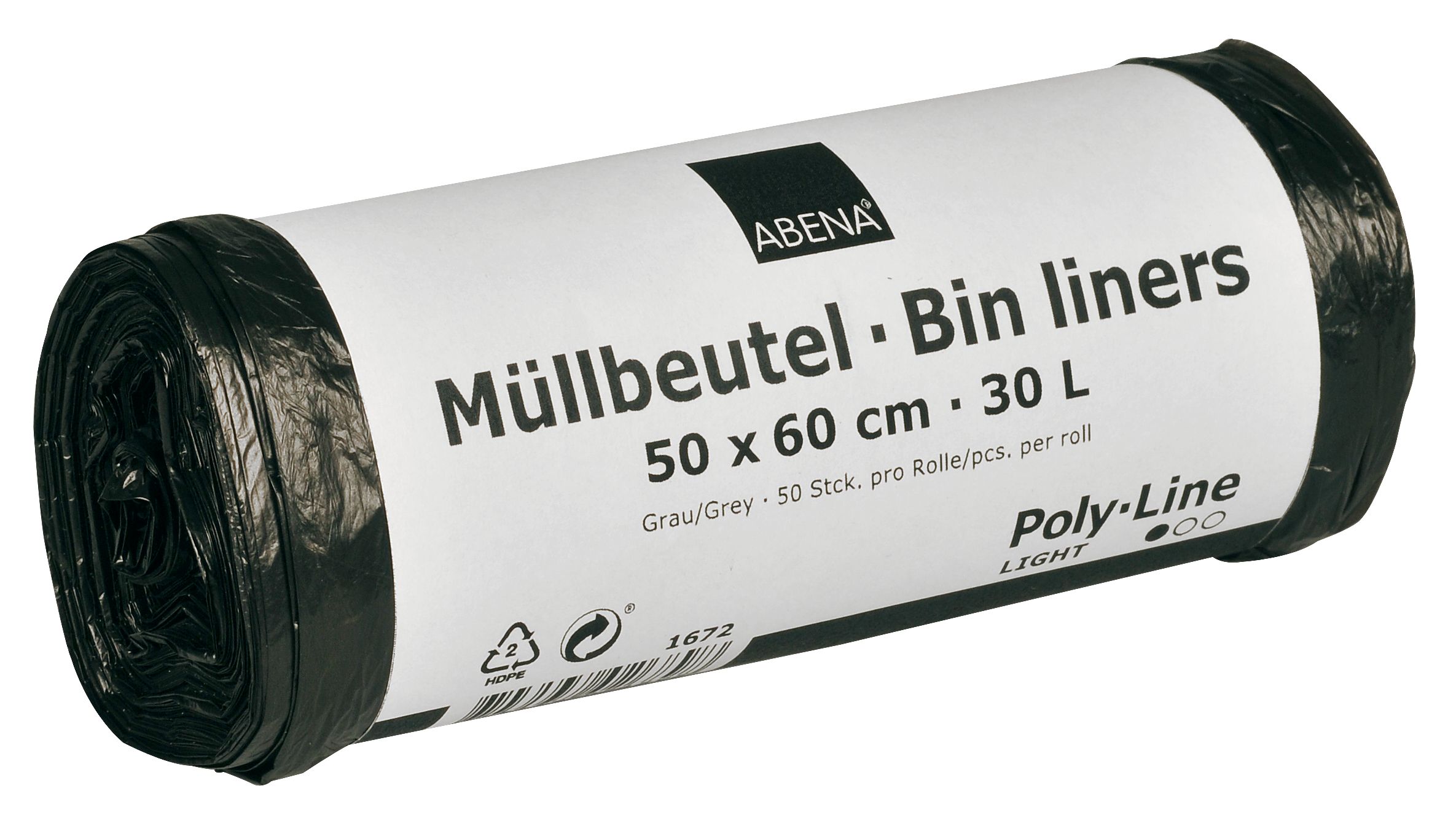 Poly-Line Müllbeutel,4,5my, HDPE, 40 x 50 Stück, grau, 50 x 60 cm/ 30 Liter